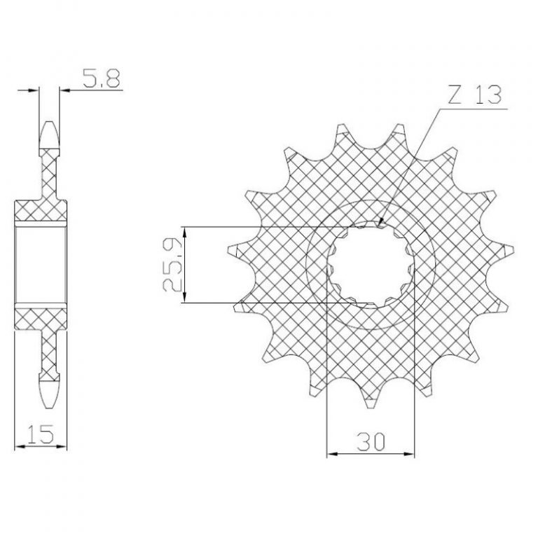 Звезда передняя Sunstar 3D317