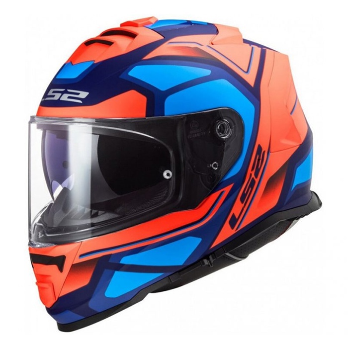 Мотошлем LS2 FF800 STORM FASTER FLUO ORANGE BLUE