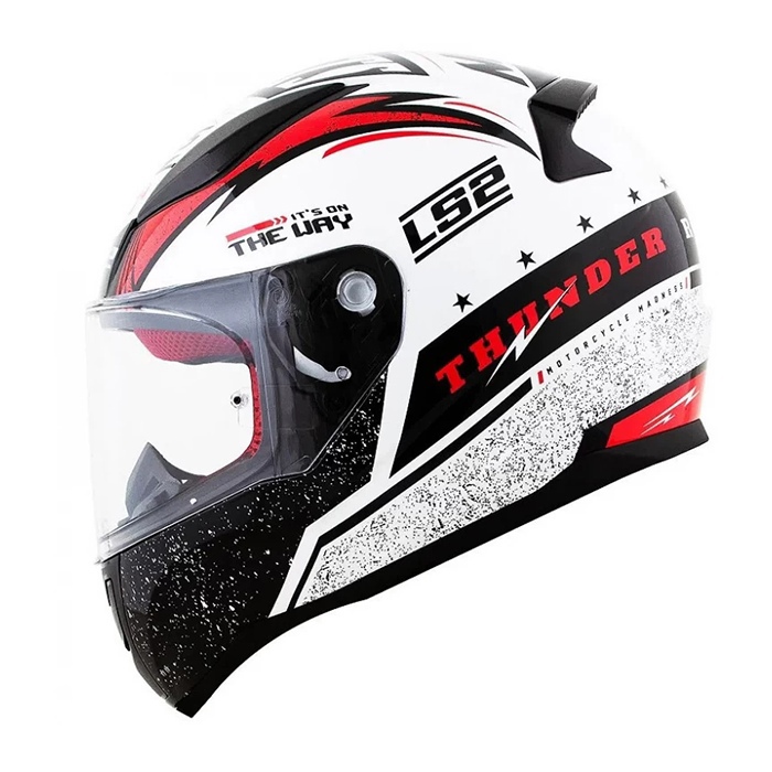 Мотошлем LS2 FF353 Rapid Thunder Gloss White Black Red