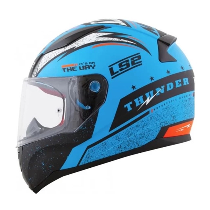 Мотошлем LS2 FF353 Rapid Thunder Matt Blue Black Orange