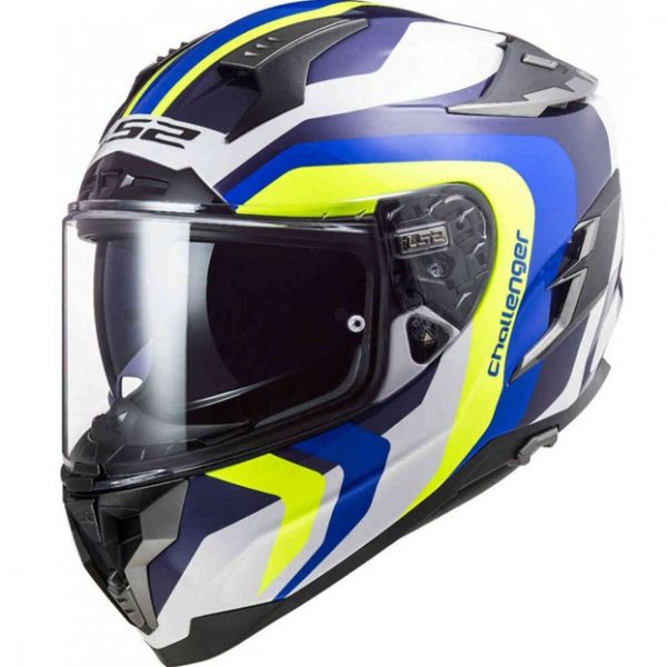 Мотошлем LS2 FF327 CHALLENGER GALACTIC GL.WHITE YEL.BLUE