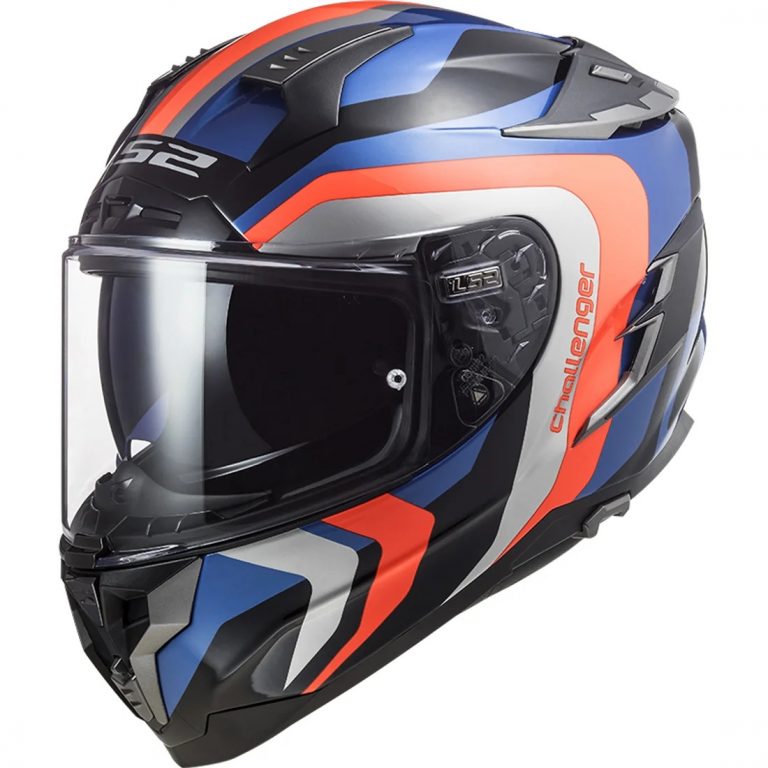 Мотошлем LS2 FF327 CHALLENGER GALACTIC GL.BLUE FL.ORANGE
