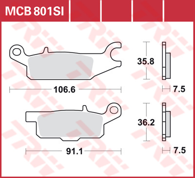 Тормозные колодки TRW Lucas MCB801SI