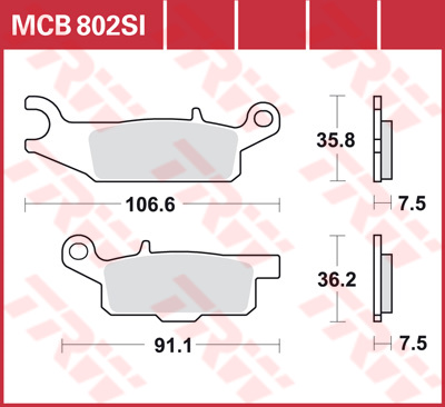Тормозные колодки TRW Lucas MCB802SI