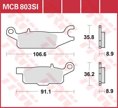 Тормозные колодки TRW Lucas MCB803SI