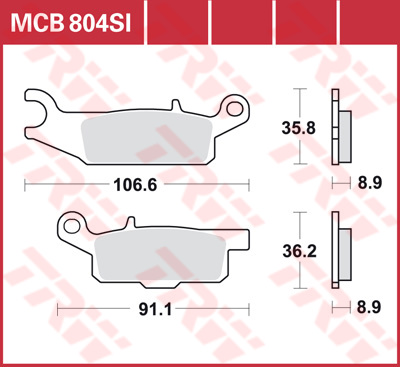 Тормозные колодки TRW Lucas MCB804SI