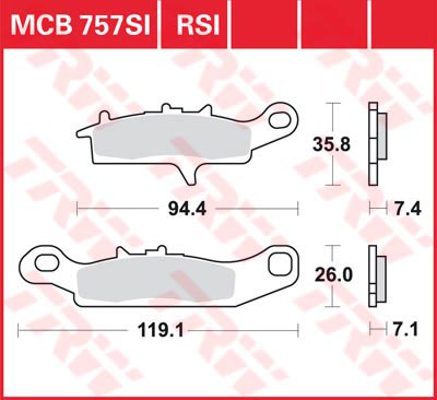 Тормозные колодки TRW Lucas MCB757SI