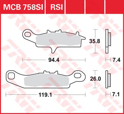 Тормозные колодки TRW Lucas MCB758SI