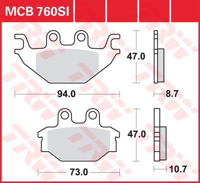 Тормозные колодки TRW Lucas MCB760SI