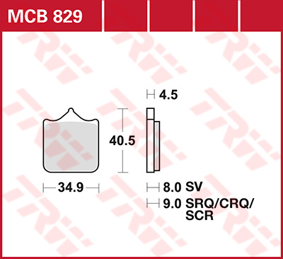 Тормозные колодки TRW Lucas MCB829SV