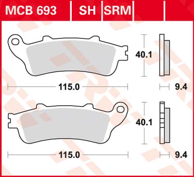 Тормозные колодки TRW Lucas MCB693SRM