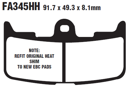 Тормозные колодки EBC FA345HH