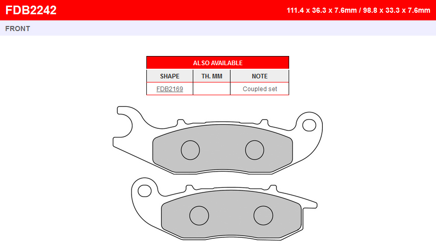 Тормозные колодки Ferodo FDB2242P