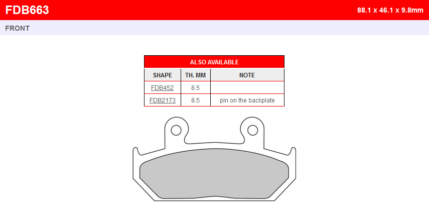 Тормозные колодки Ferodo FDB663P
