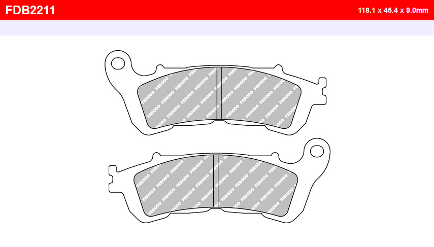 Тормозные колодки Ferodo FDB2211AG