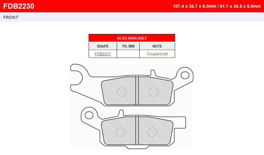 Тормозные колодки Ferodo FDB2230SG