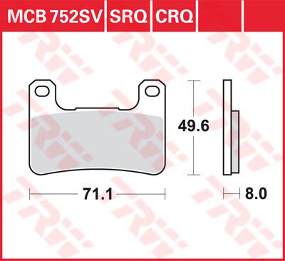 Тормозные колодки TRW Lucas MCB752SV
