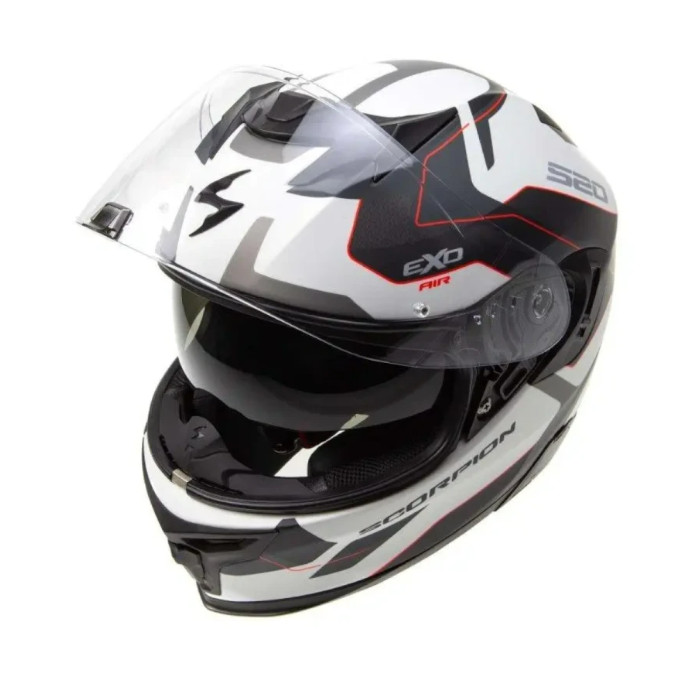 Шлем SCORPION EXO-520 EVO AIR ELAN matt white/silver/red