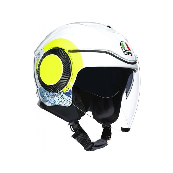 Шлем AGV ORBYT E2205 SUNSET white/yellow fluo