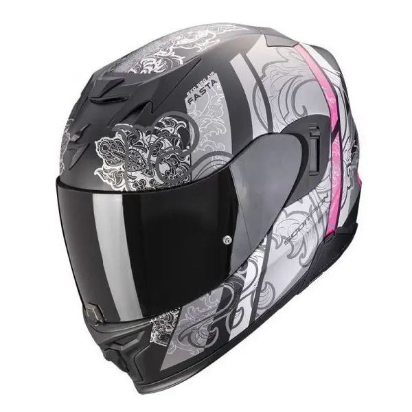 Шлем SCORPION EXO-520 EVO AIR FASTA matt black/silver/pink