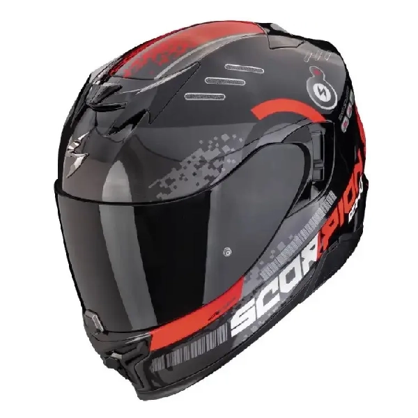 Шлем SCORPION EXO-520 EVO AIR TITAN metal black/red