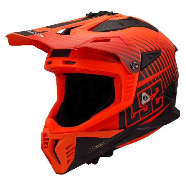 Мотошлем LS2 MX708 Fast 2 Duck Matt Hi-Vis Orange Red