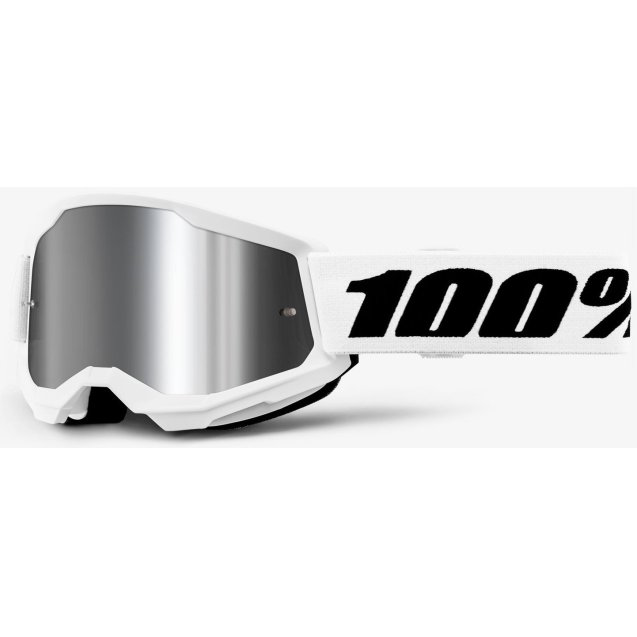 Очки 100% STRATA 2 Goggle [White], Mirror Silver Lens