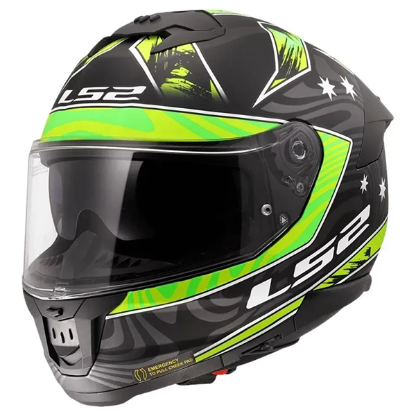 Мотошлем LS2 FF808 Stream 2 Galdam Matt Black Hi-Vis Yellow