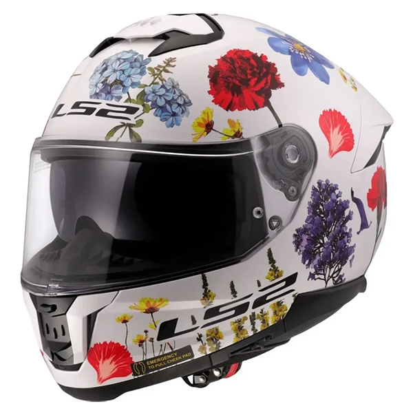 Мотошлем LS2 FF808 Stream 2 Flowers White