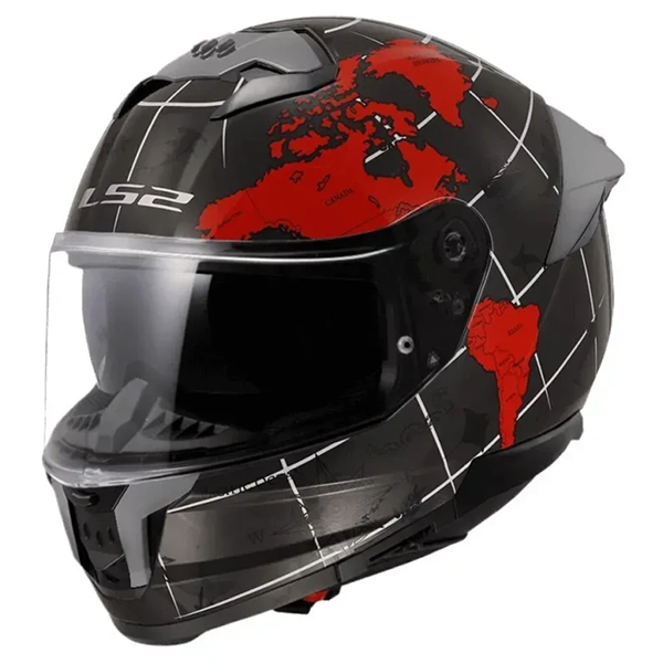 Мотошлем LS2 FF808 Stream 2 Worldmap Gloss Black 7C Red