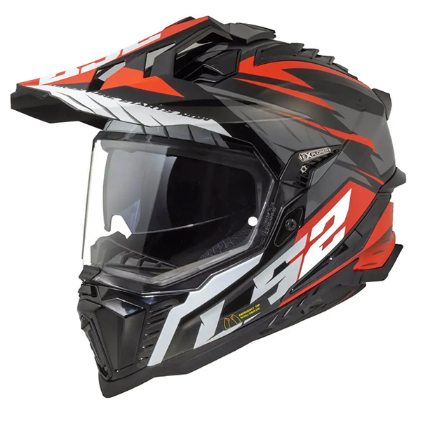 Мотошлем LS2 MX701 Explorer Spire Black Titanium Red