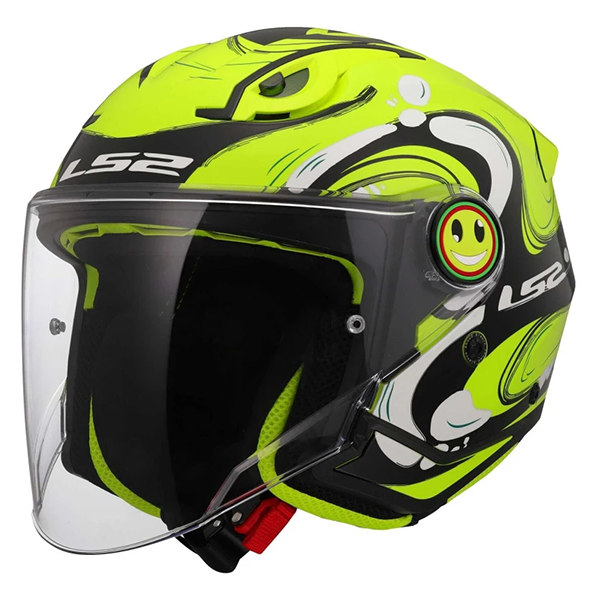 Мотошлем LS2 OF622 Funny 2 Glup Hi-Viz Yellow