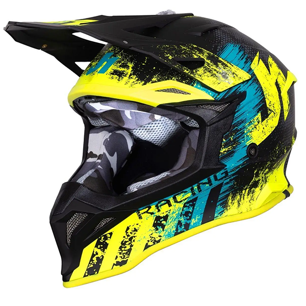 Мотошлем Just1 J39 Storm Blue Fluo Yellow Black Matt