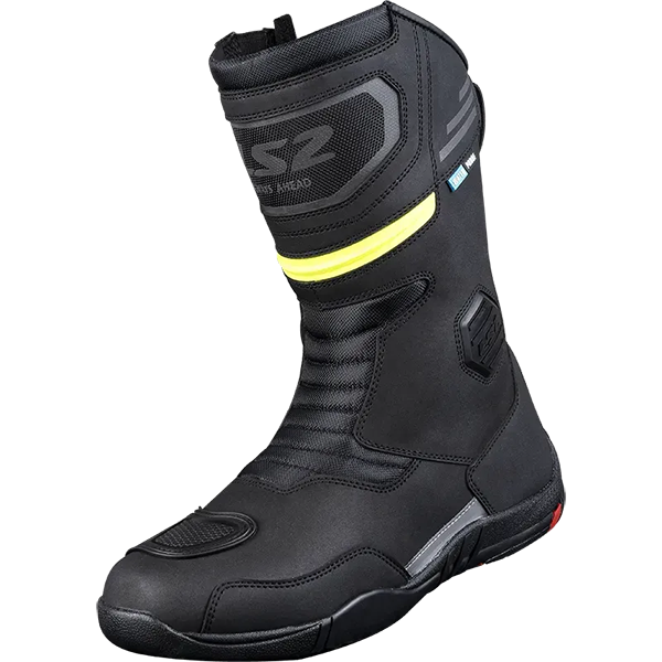 Мотообувь S2 Goby Lady Boots WP Black Hi-Vis Yellow