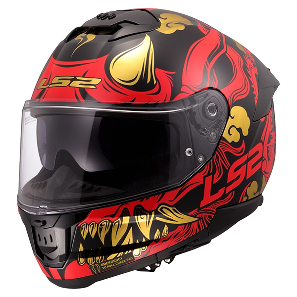 Мотошлем LS2 FF808 Stream 2 Drako Matt Black Red