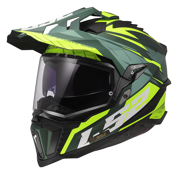 Мотошлем LS2 MX701 Explorer Spire Green Hi-Viz Yellow