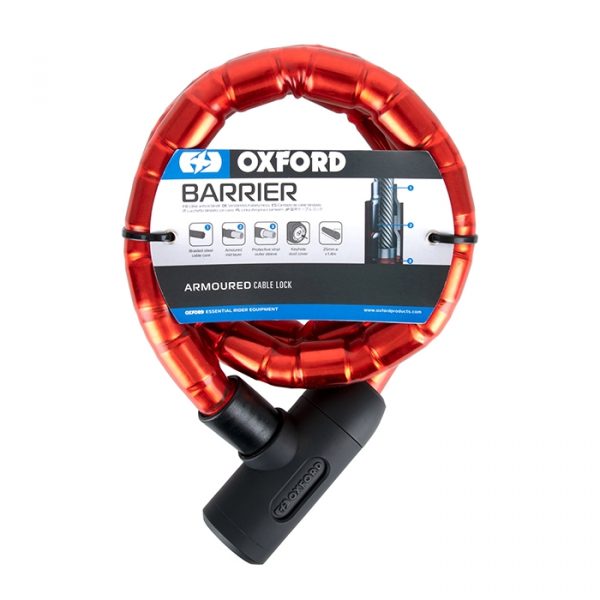 Трос противоугонный Oxford Barrier Red