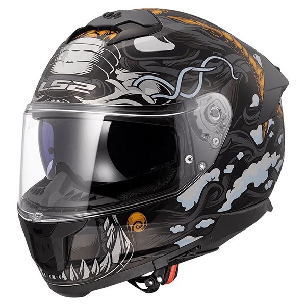 Мотошлем LS2 FF808 Stream 2 Dragontiger Matt Black Grey