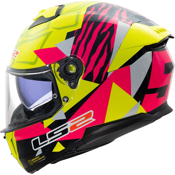 Мотошлем LS2 FF808 Stream 2 Tiger Hi-Vis Yellow Pink