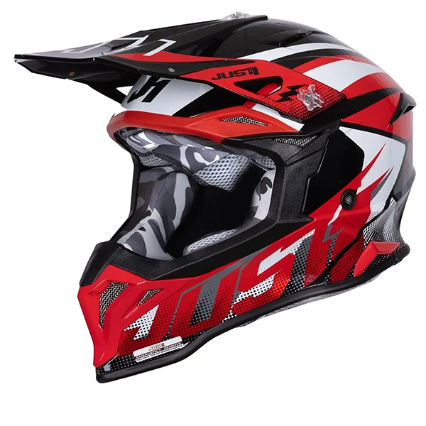Мотошлем Just1 J39 Revo Red White Black Gloss