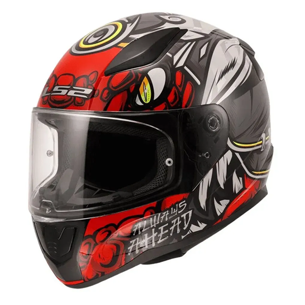 Мотошлем LS2 FF353 Rapid 2 Drillox Matt Cool Grey Red