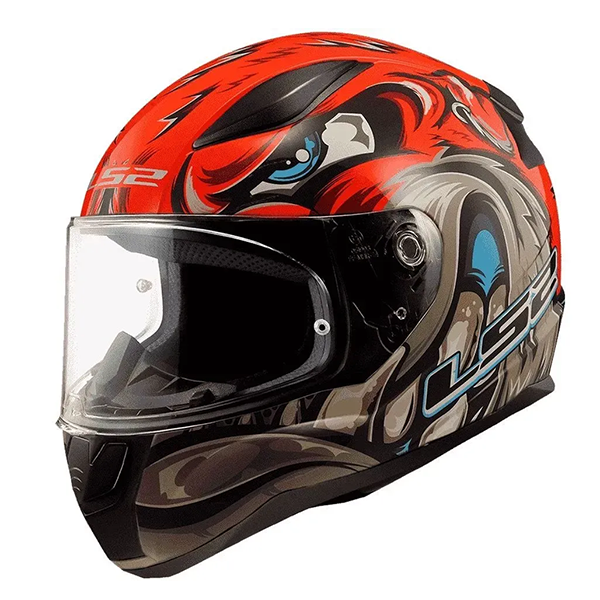 Мотошлем LS2 FF353 Rapid 2 Spox Matt Hi-Vis Red Grey