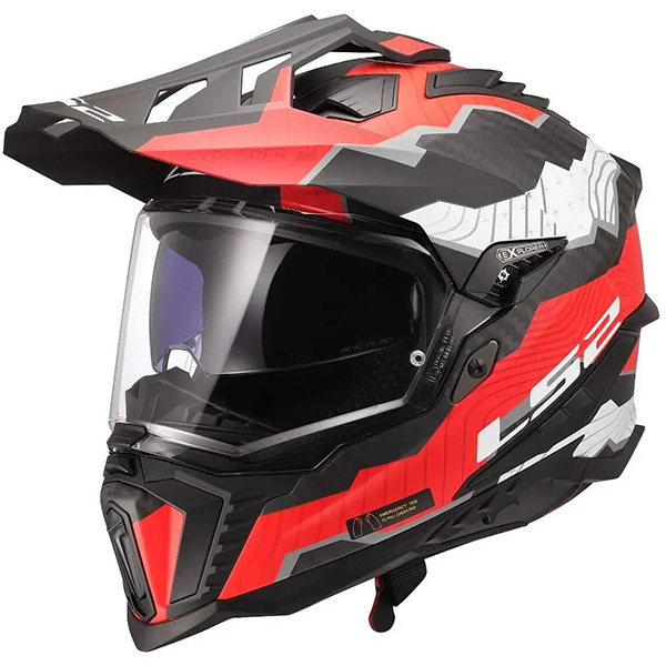 Мотошлем LS2 MX701 Explorer C Trick White Red