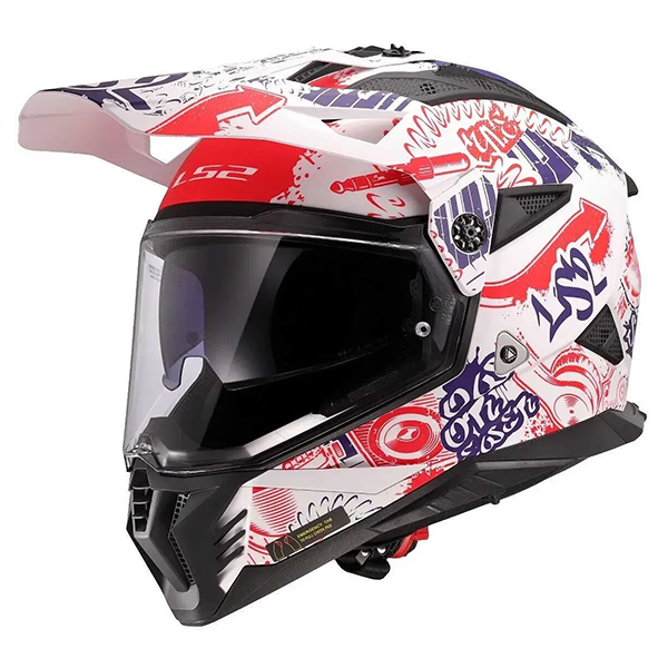 Мотошлем LS2 MX702 Pioneer 2 Fantasy White Red Blue