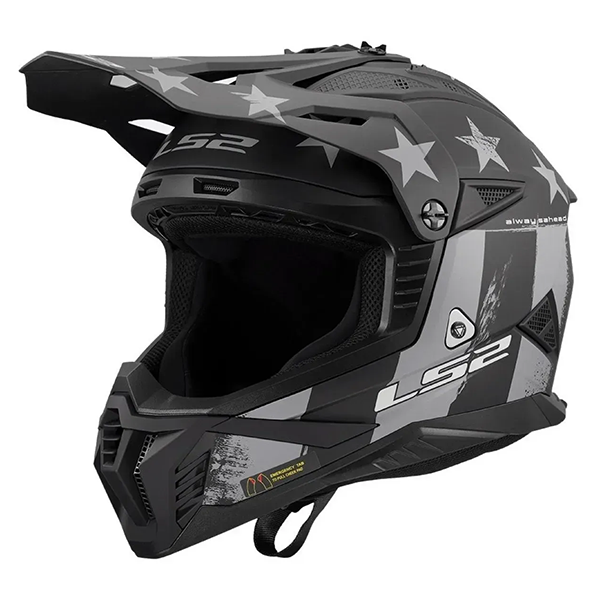 Мотошлем LS2 MX708 Fast 2 Battle Scar Matt Tonal Gray Black