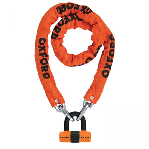 Мотозамок с цепью Oxford HD Chain Lock Orange 1.5m