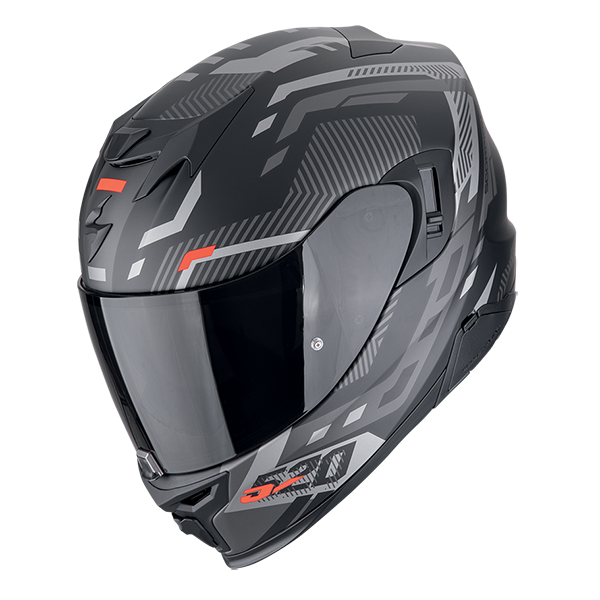 Шлем SCORPION EXO-520 EVO AIR RANKA matt black/silver/red